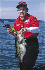 Nobie Joe Lebert shows off the results of fishing.